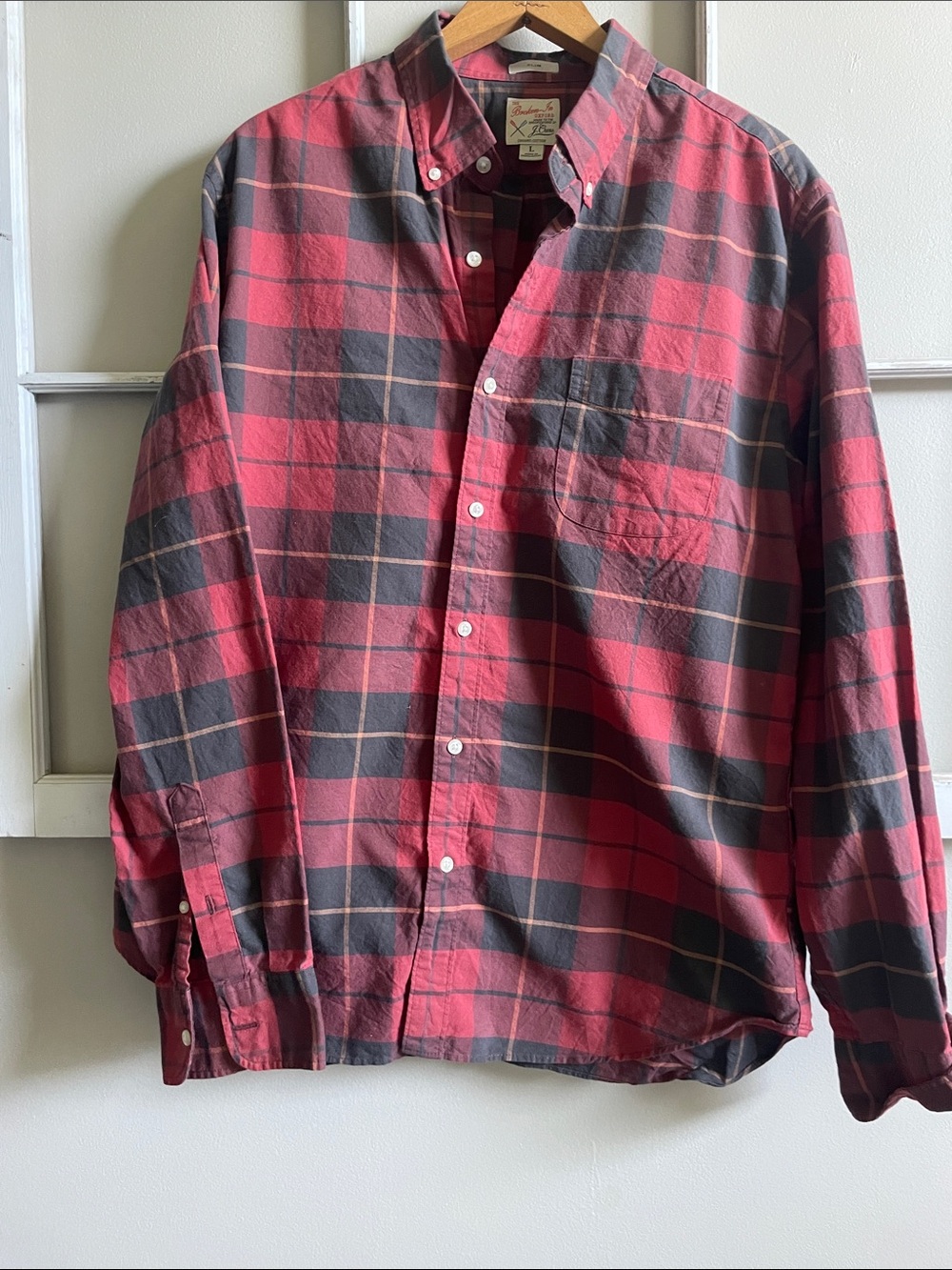 J. Crew Red and Black Plaid Button-Down Shirt